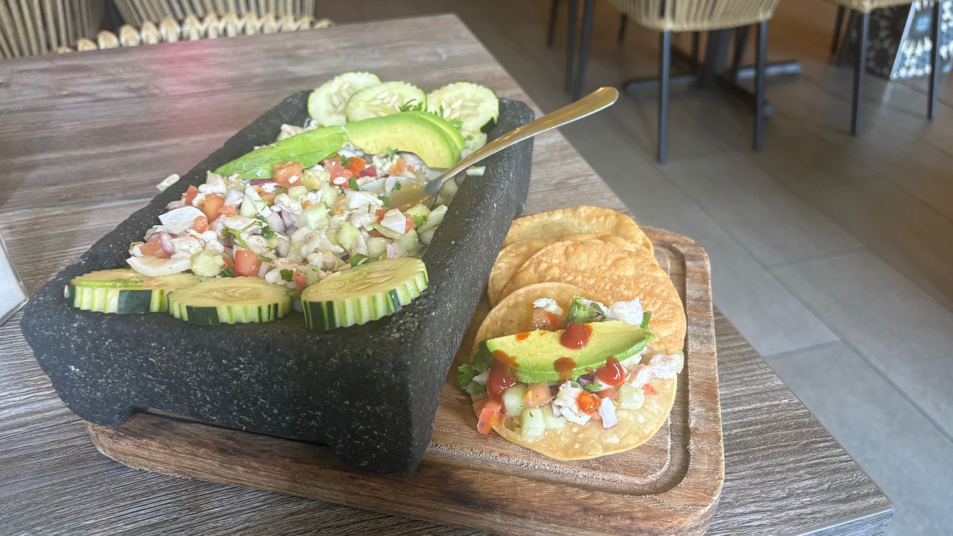 A plate of ceviche.
