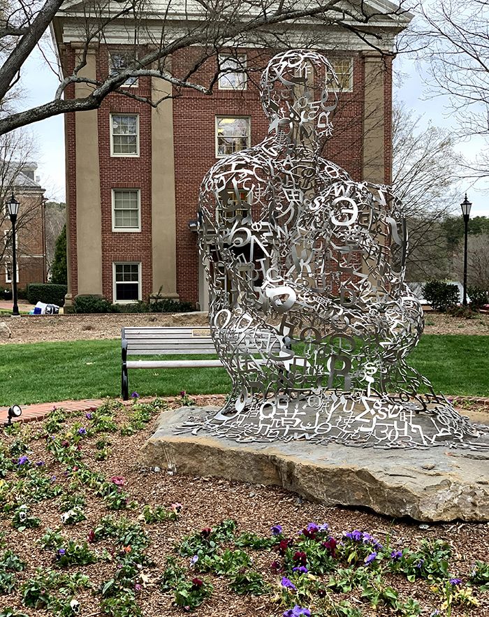 sculpture on davidson college campus