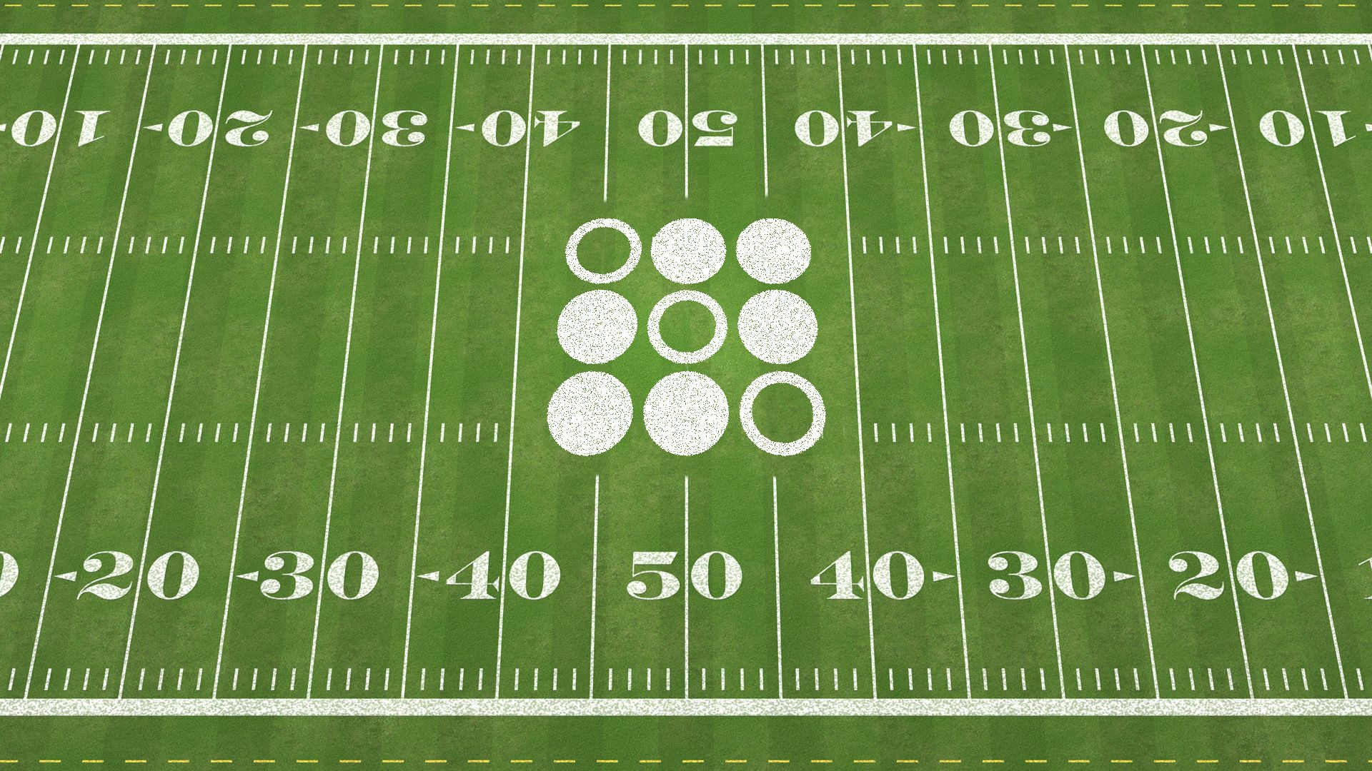 A SoFi Logo on a football field