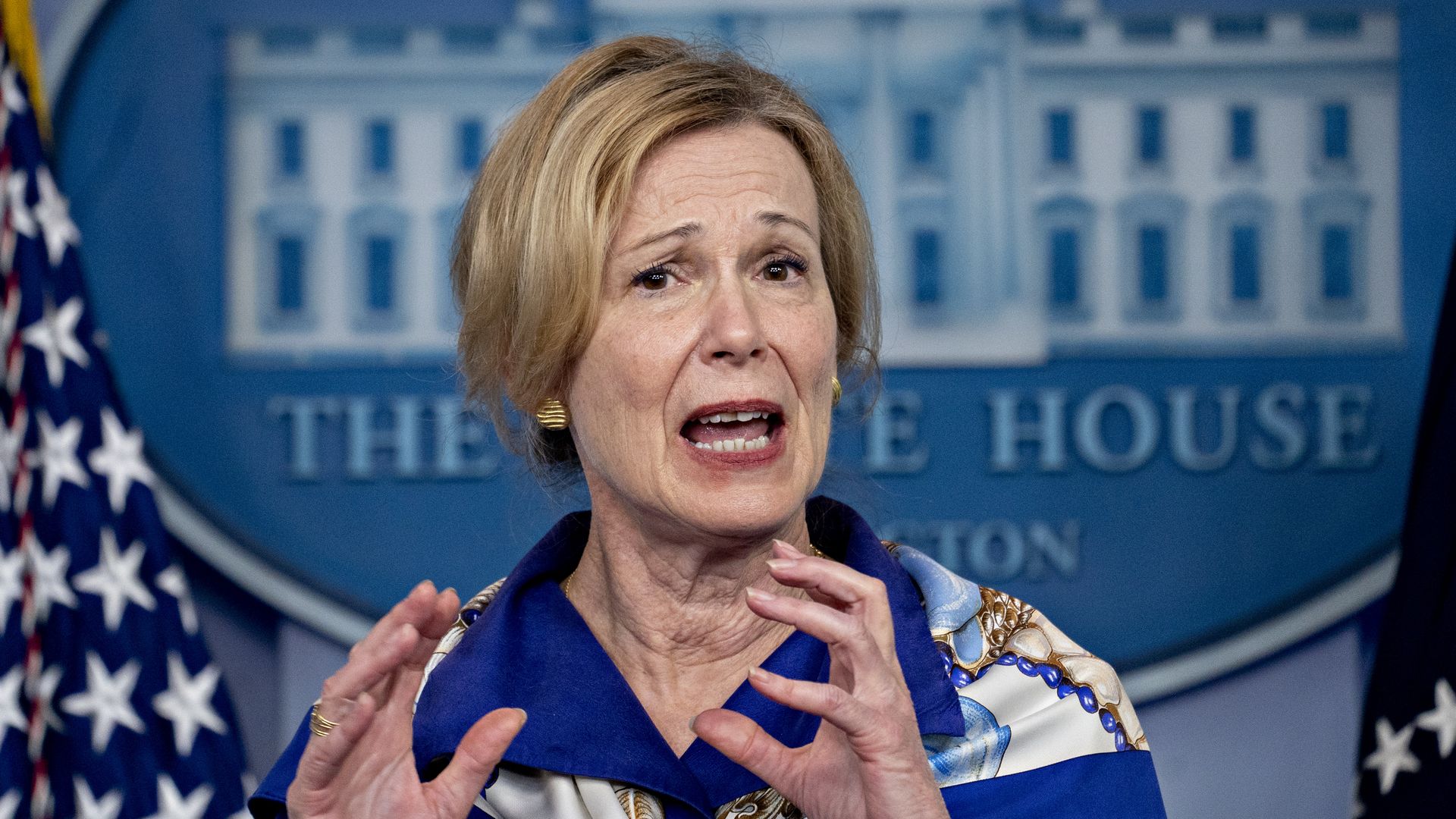 Deborah Birx, the-then coronavirus response coordinator, speaks during a news conference in the the White House in Washington, D.C., U.S., on Friday, May 22, 2020.