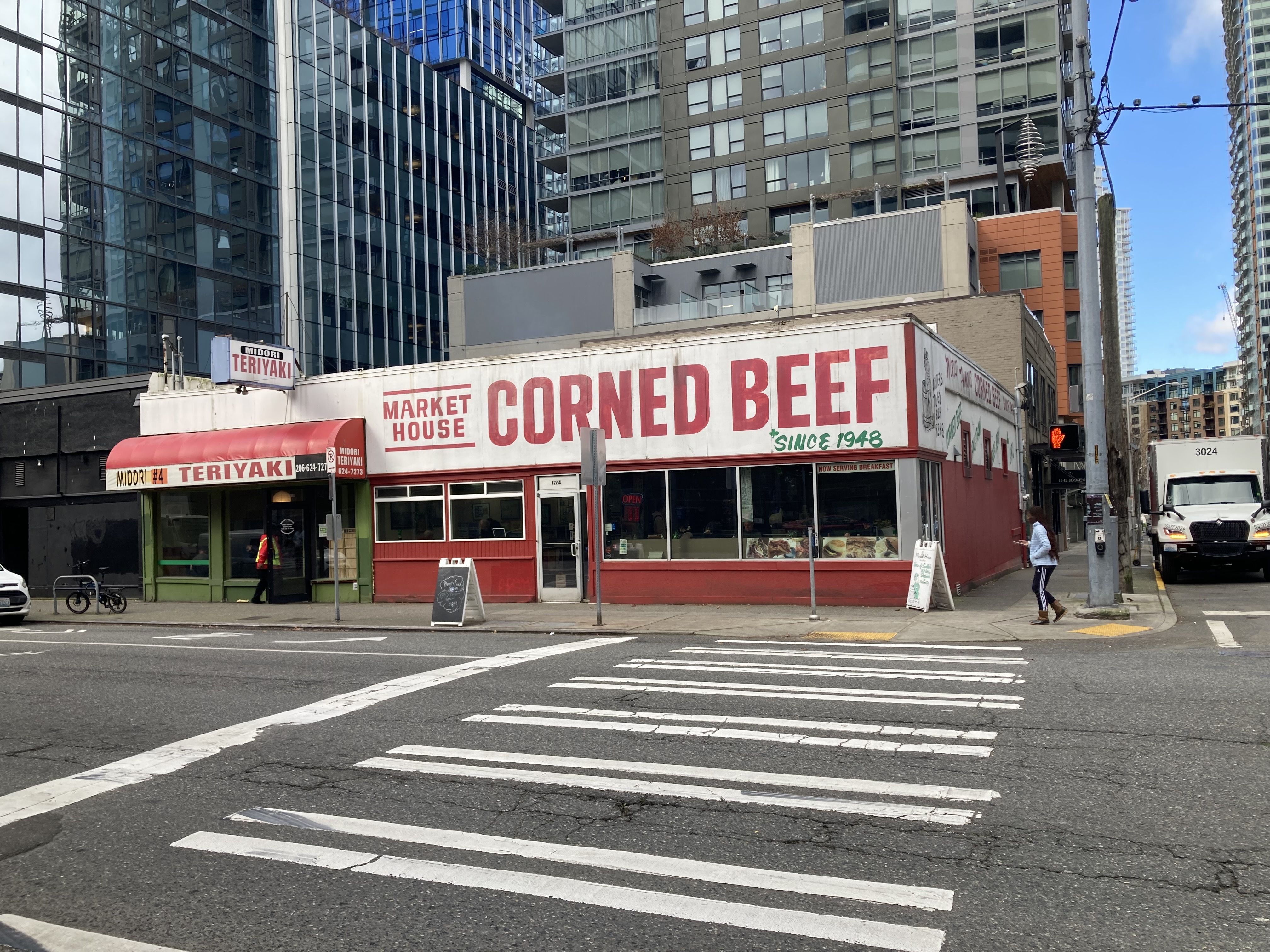 Market House Meats is a throwback to an older Seattle where squat buildings dominated. 