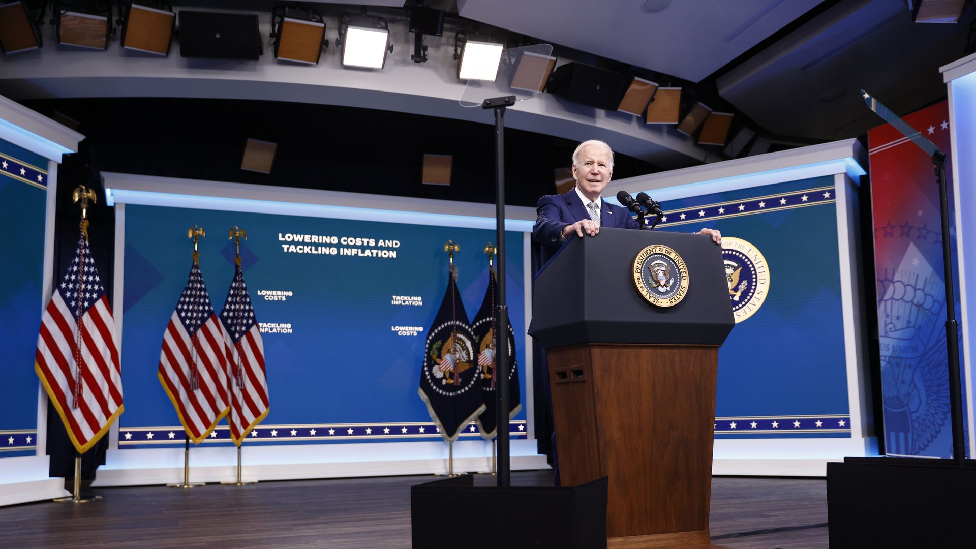 U.S. President Joe Biden speaks in the Eisenhower Executive Office Building in Washington, D.C., U.S., on Tuesday, May 10, 2022