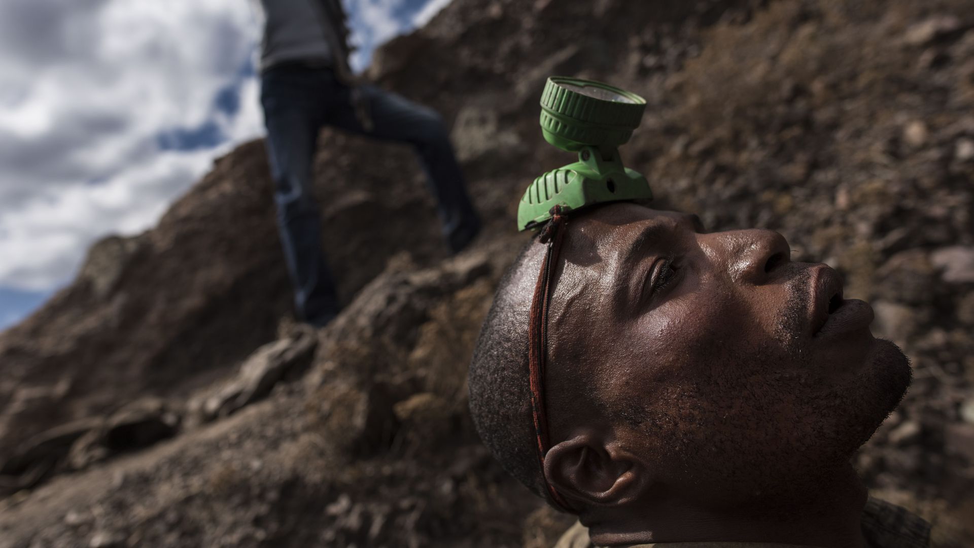 In Kwama, Congo, a miner prepares to descend.