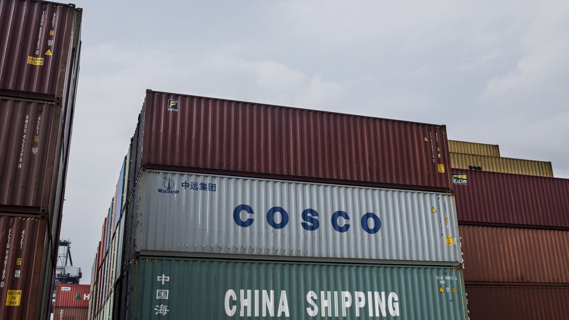 Shipping containers.