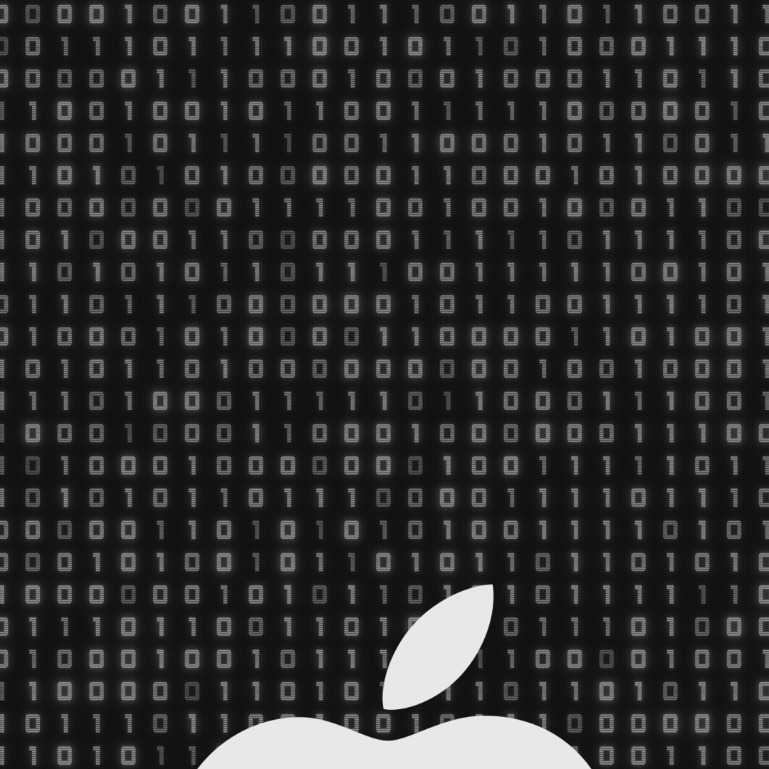 apple wallpaper black and white