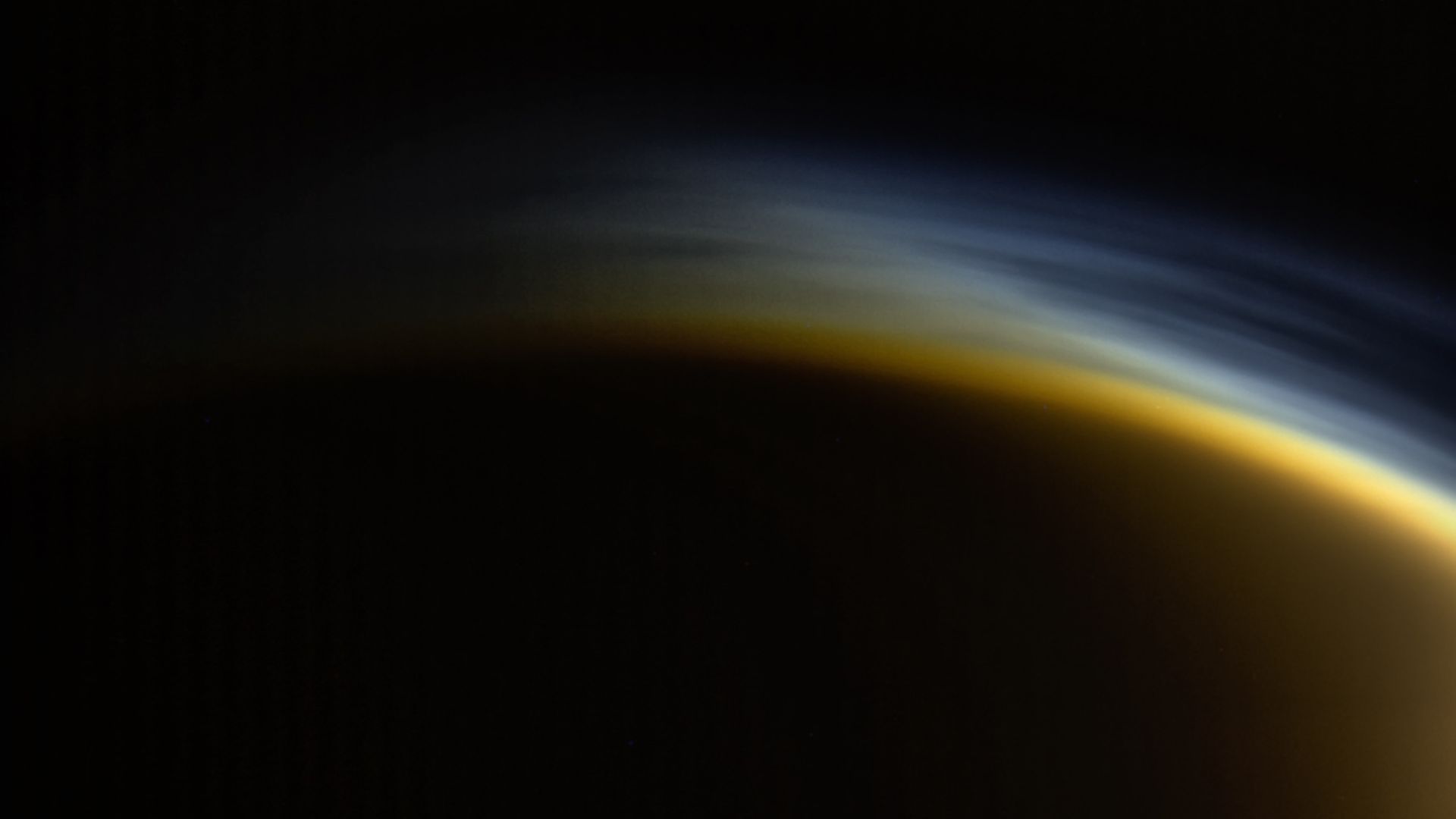 Layers of blue haze above Titan
