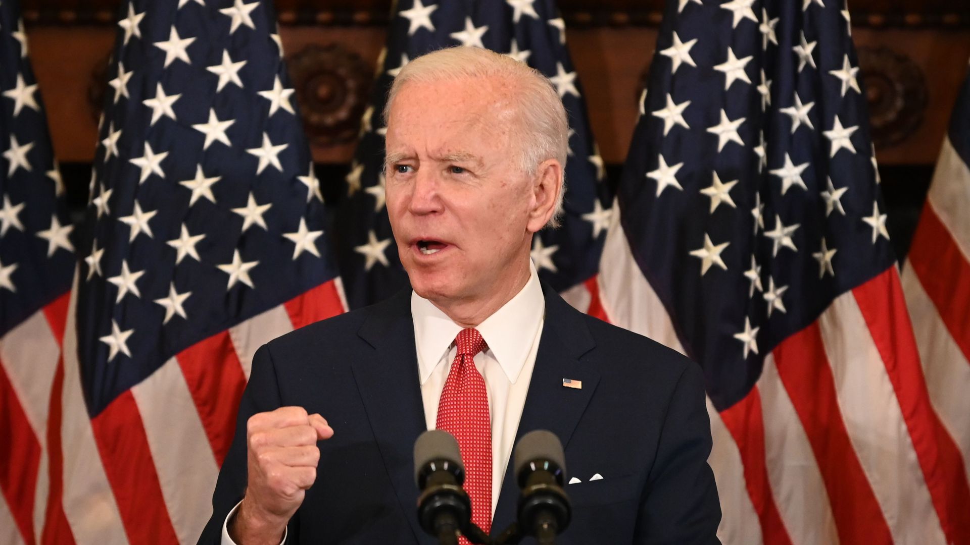 Democratic presidential candidate, and former Vice President Joe Biden speaks in Philadelphia, Pennsylvania