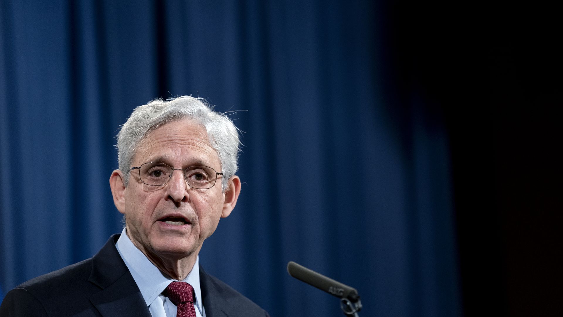 Merrick Garland, U.S. attorney general, speaks during a news conference.