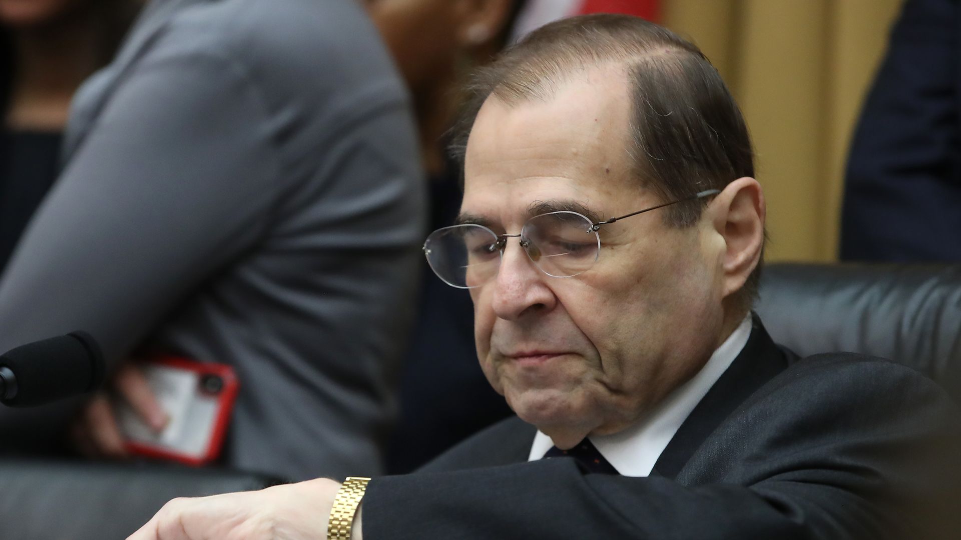 Nadler looking at his watch