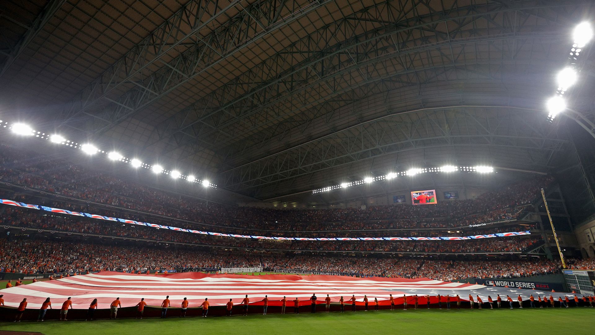 American flag at the Astros stadium