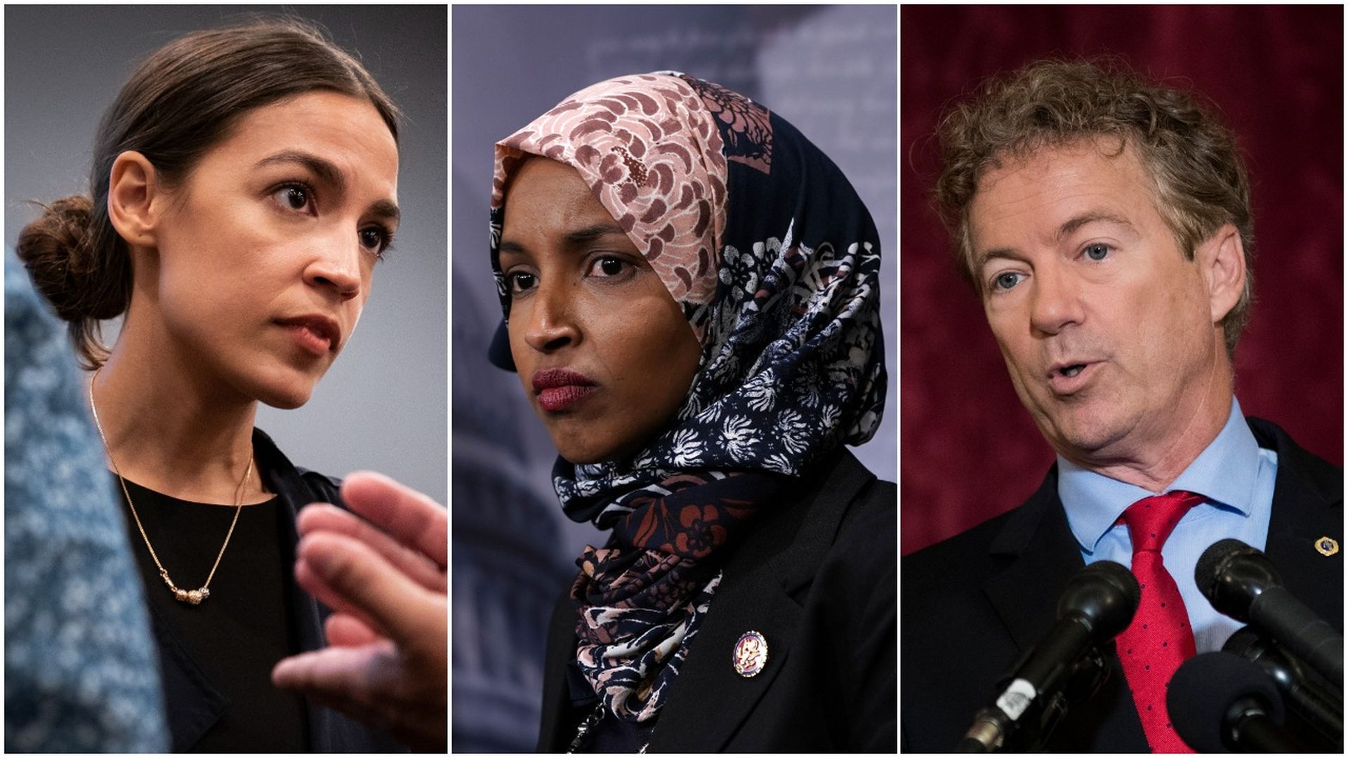 Reps. Alexandria Ocasio-Cortez, Ilhan Omar and Sen. Rand Paul
