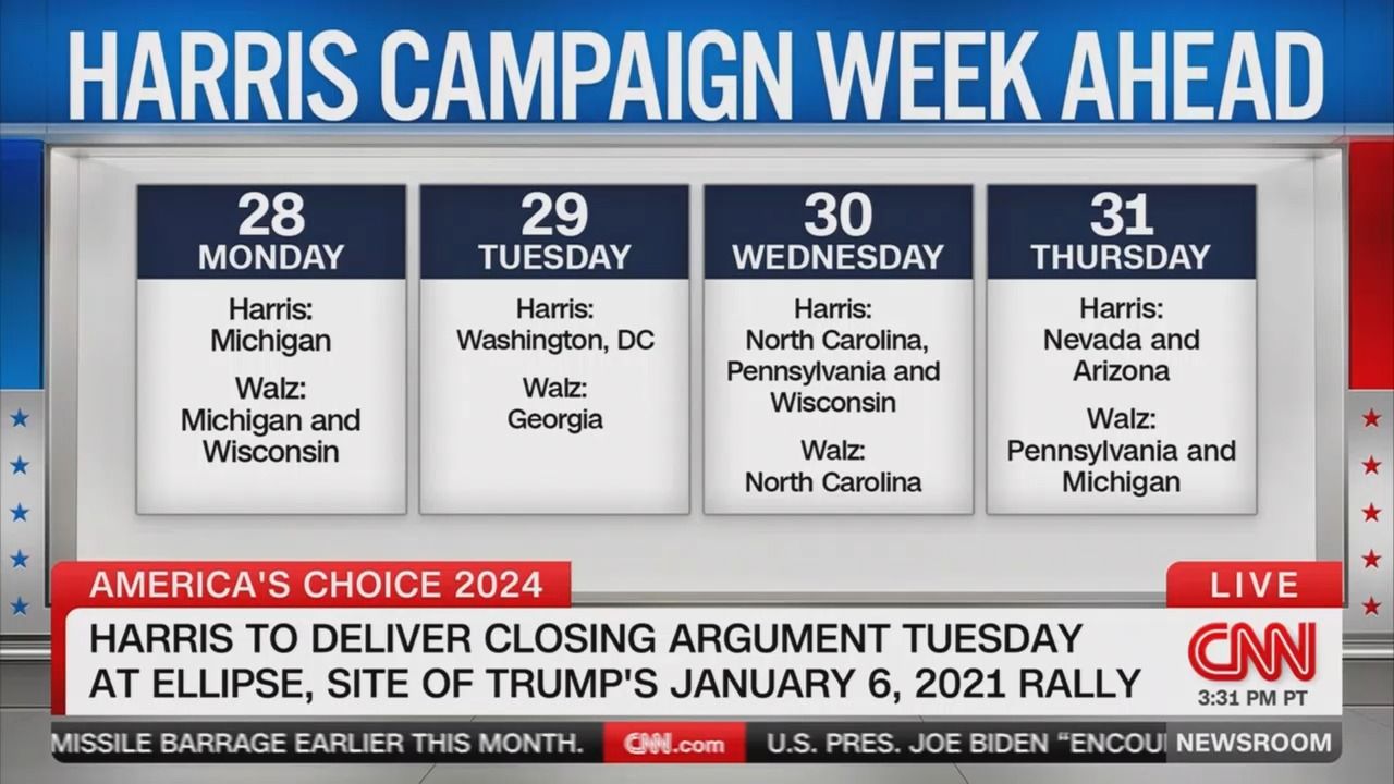 Harris campaign week ahead graphic