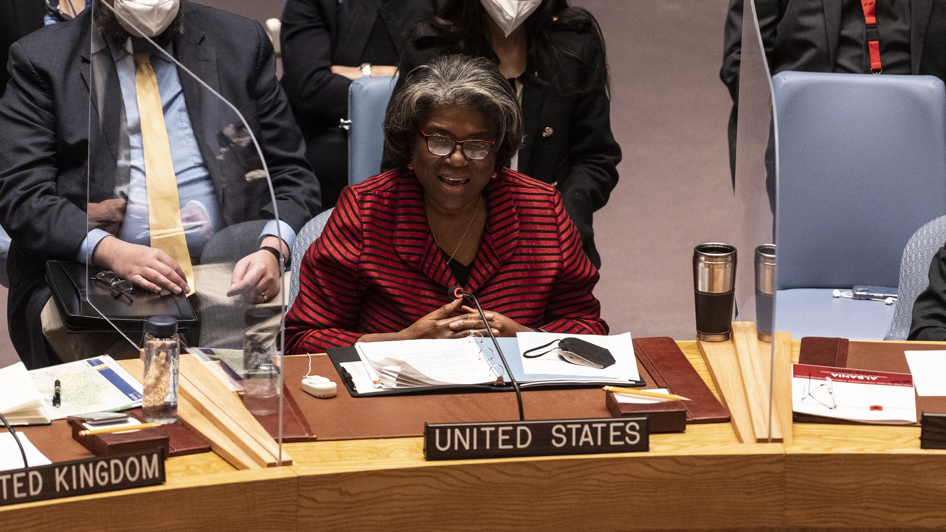 U.S. ambassador to the UN Linda Thomas-Greenfield at the UN headquarters.
