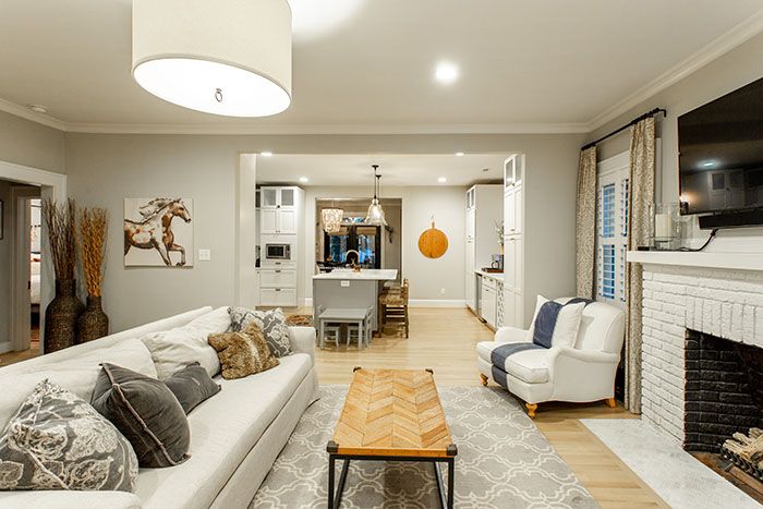 Cherry fixer upper living room