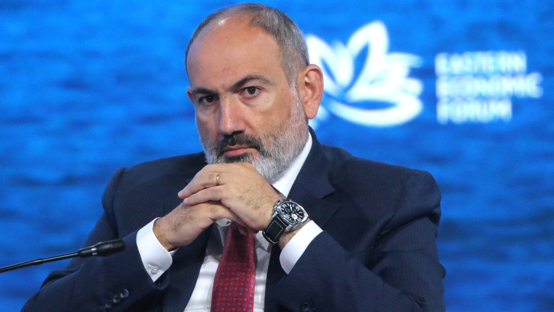 Armenian Prime Minister Nikol Pashinyan in Vladivostok, Russia, on Sept. 7.