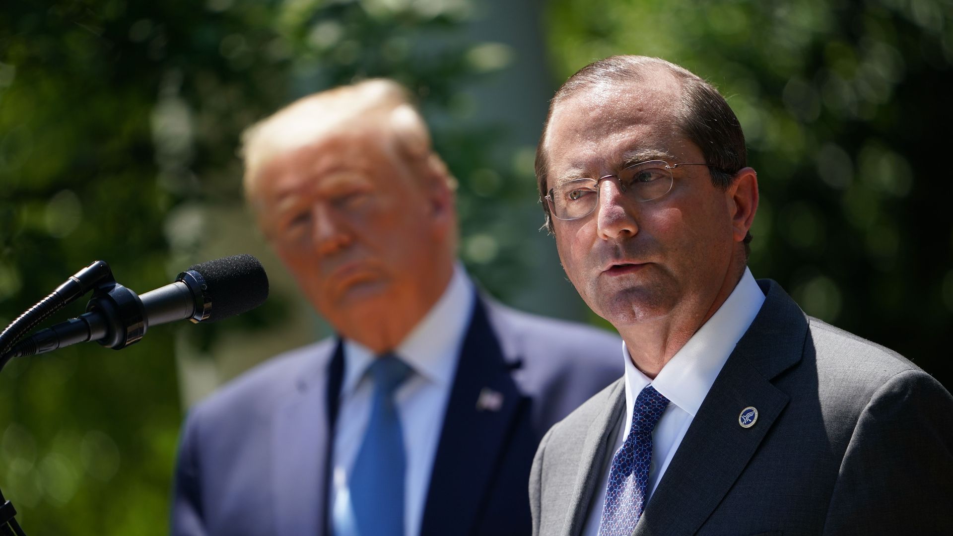 HHS Secretary Alex Azar and President Donald Trump