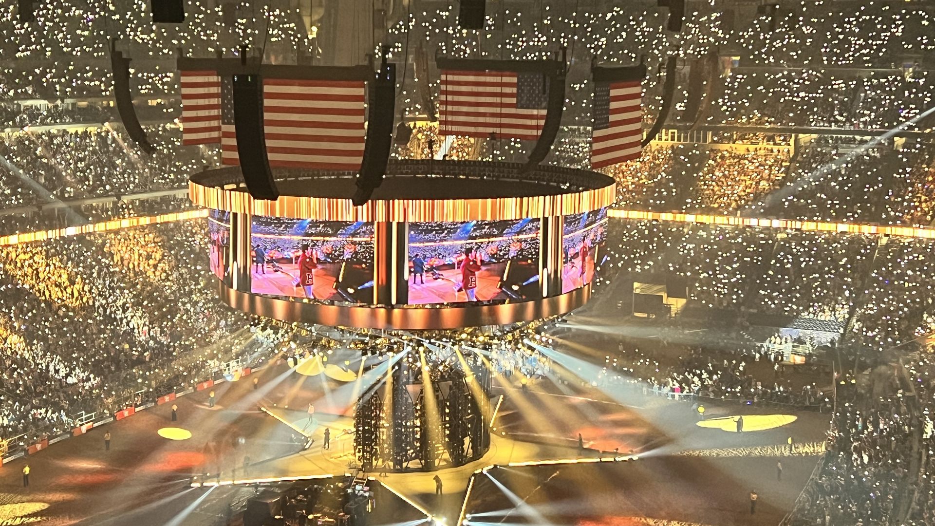 Photo of 75,600 in NRG, many with their flashlights on