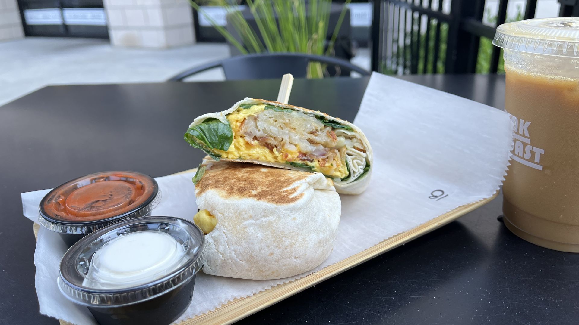 The breakfast burrito at Royal Oak Roast.