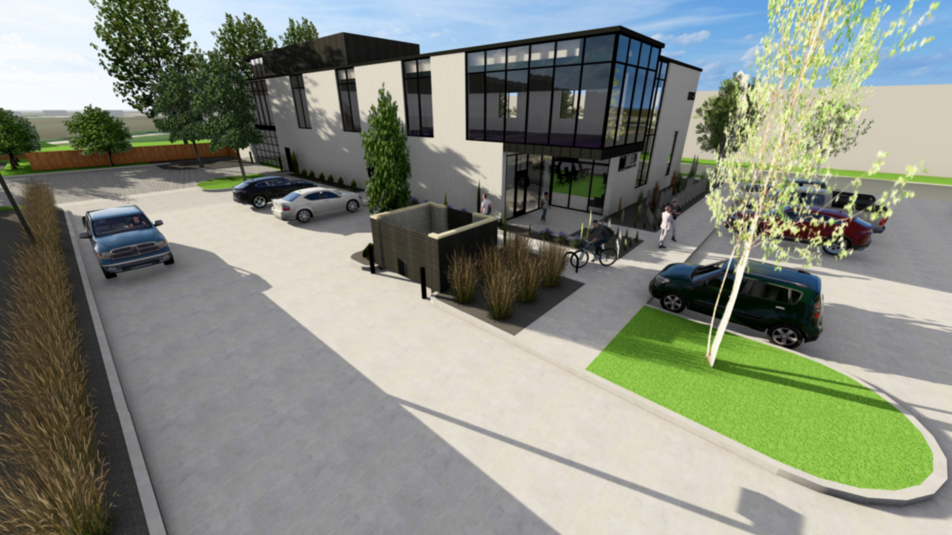 A rendering of a proposed office development.