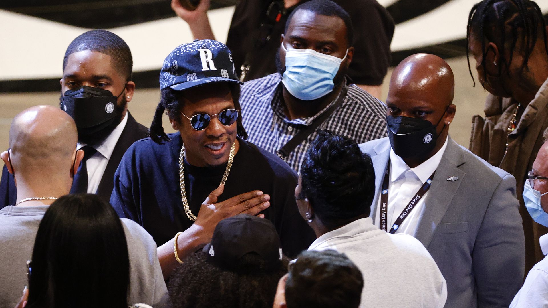 Jay Z at a basketball game