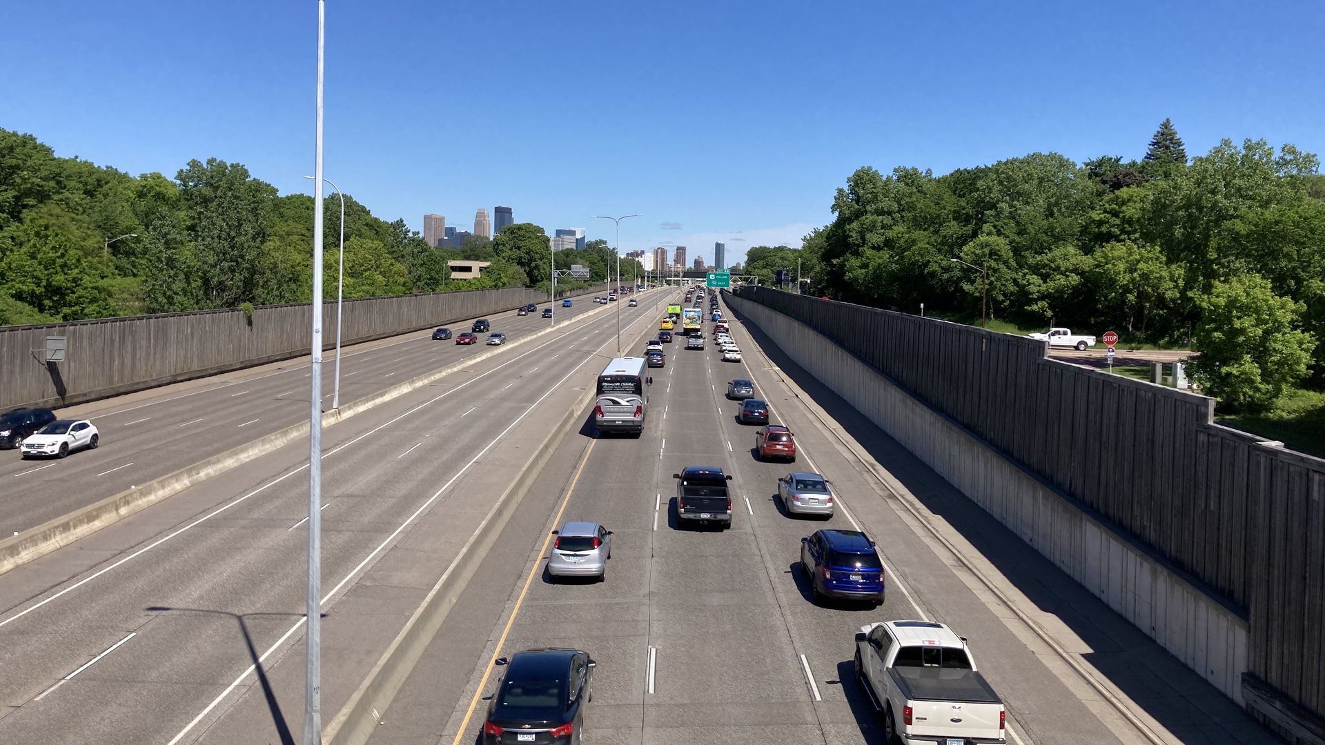 Traffic backs up on Interstate 394 west of downtown Minneapolis 