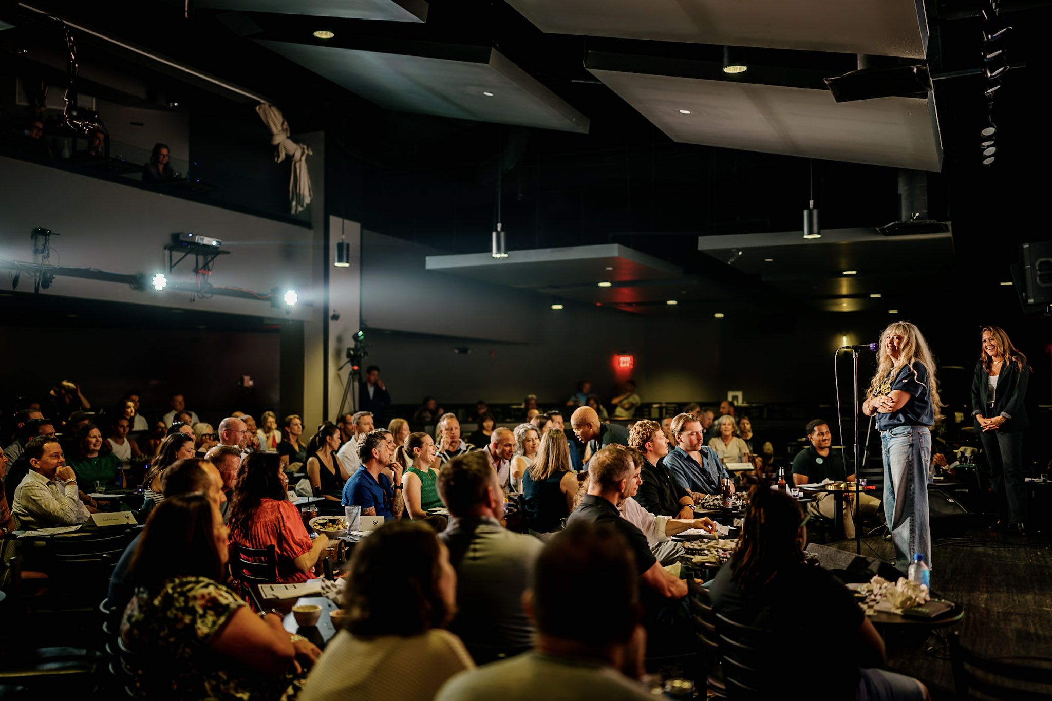A photo from "The Briefing Room," a civic comedy benefit at Helium Comedy Club in Indianapolis.