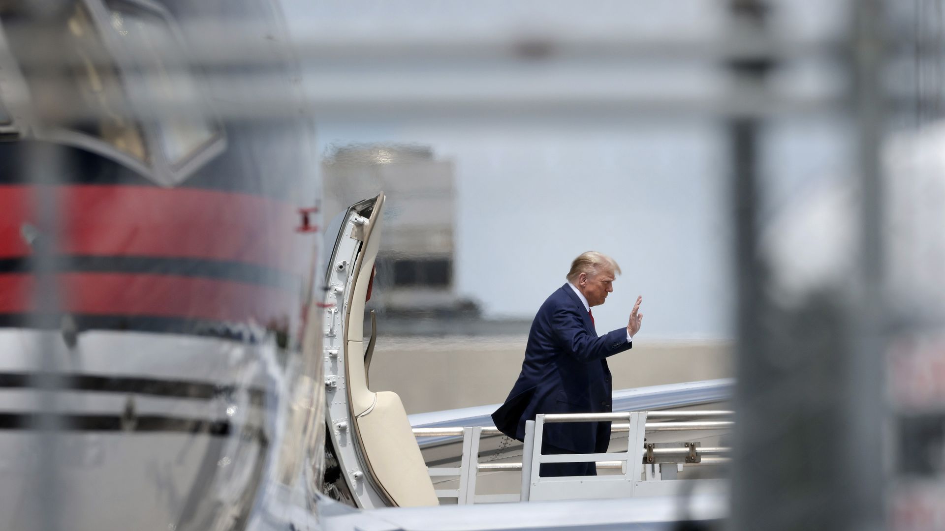Former President Trump arrives in Miami on Monday.