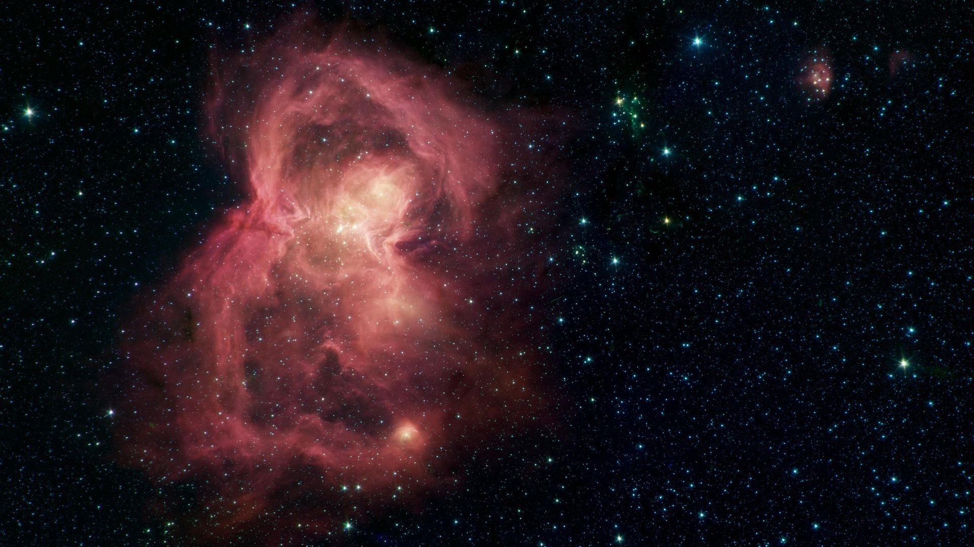 Telescope image of a region of star formation known as a nebula.