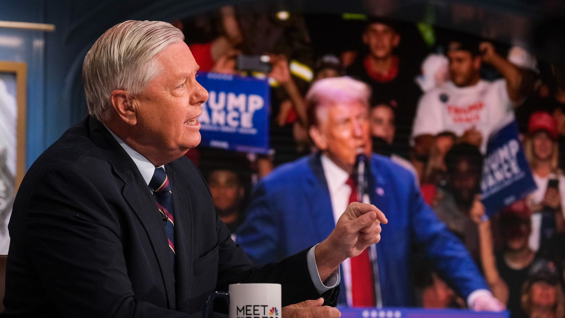 Sen. Lindsey Graham (R-SC) appears on "Meet the Press" in Washington D.C., Sunday, October. 20, 2024