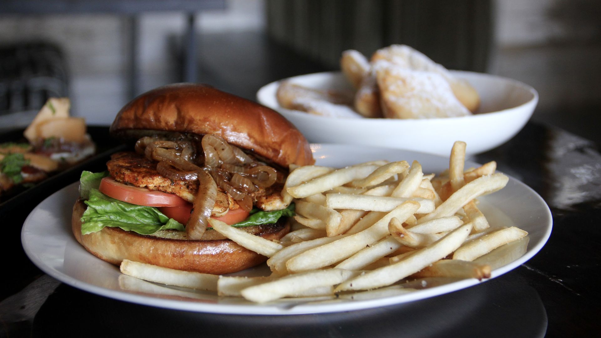 A hamburger from The Continental