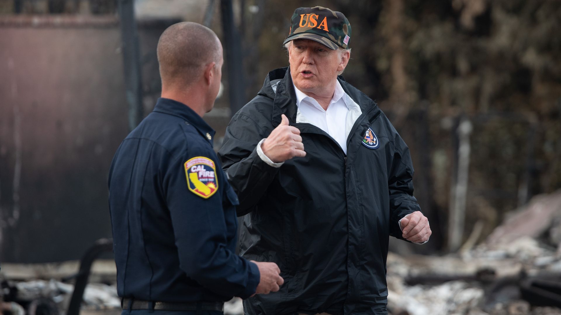 Trump with officer in california