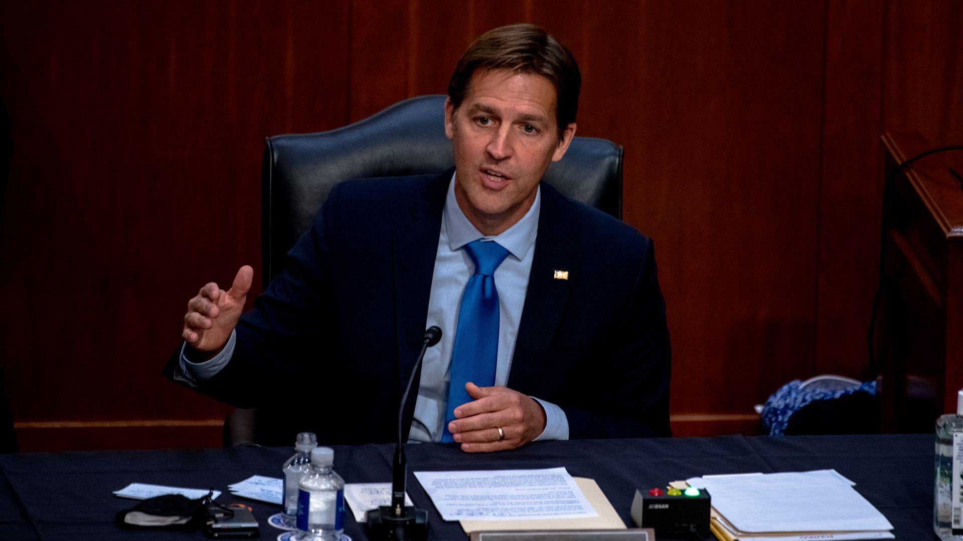  Sen. Ben Sasse (R-NE) speaks as Supreme Court nominee Judge Amy Coney Barrett testifies before the Senate Judiciary Committee