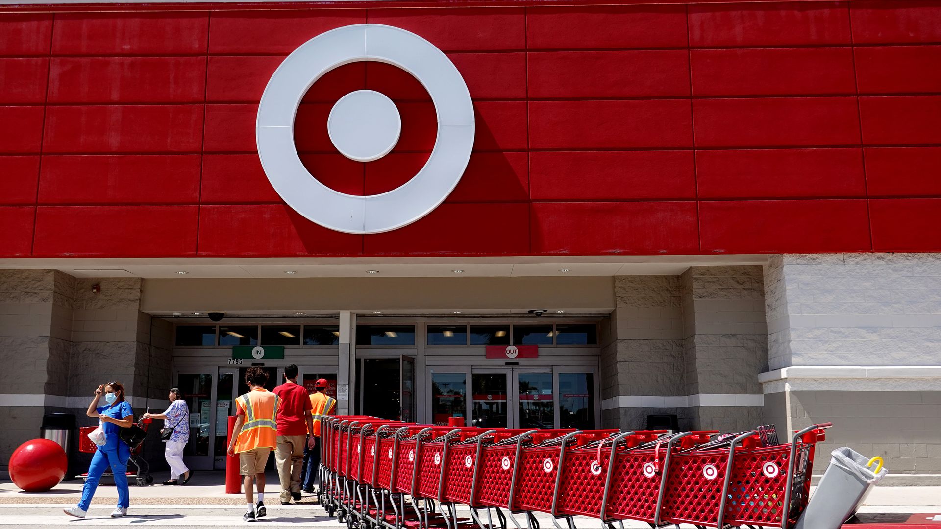 Target store, shopping carts being brought back in store