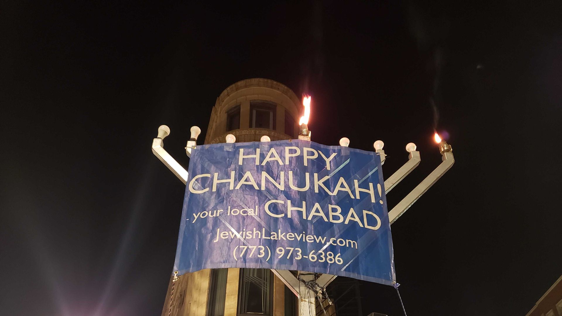 Lakeview and other communities around Chicago celebrated the first night of Hanukkah with public menorah lightings.