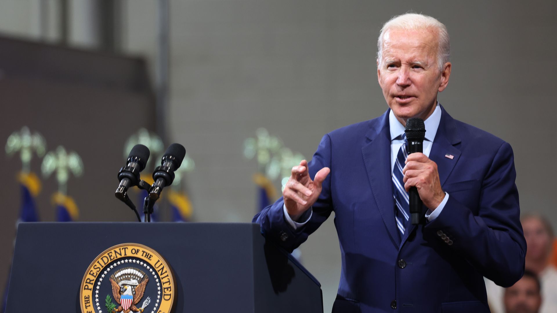 President Joe Biden speaks on his Safer America Plan at the Marts Center on August 30, 2022 in Wilkes-Barre, Pennsylvania. 