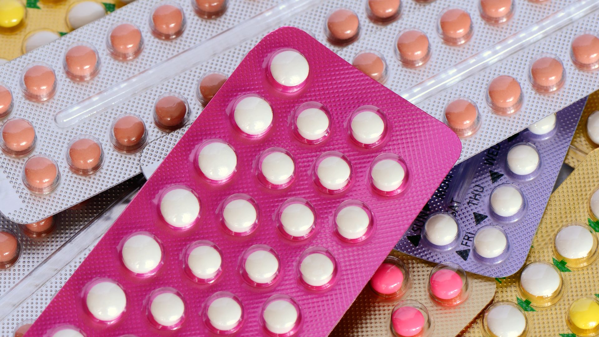 Packs of contraceptive pills.