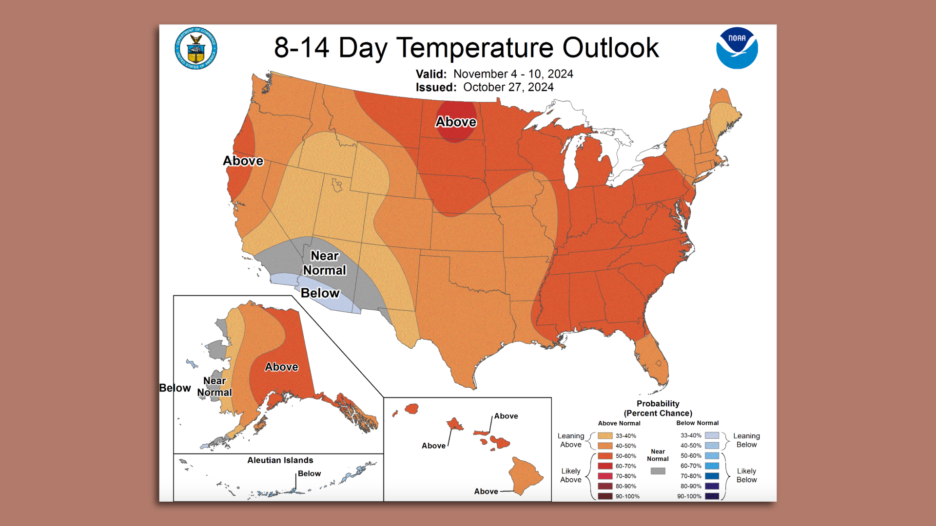 map of 8-14 day temperature outlook
