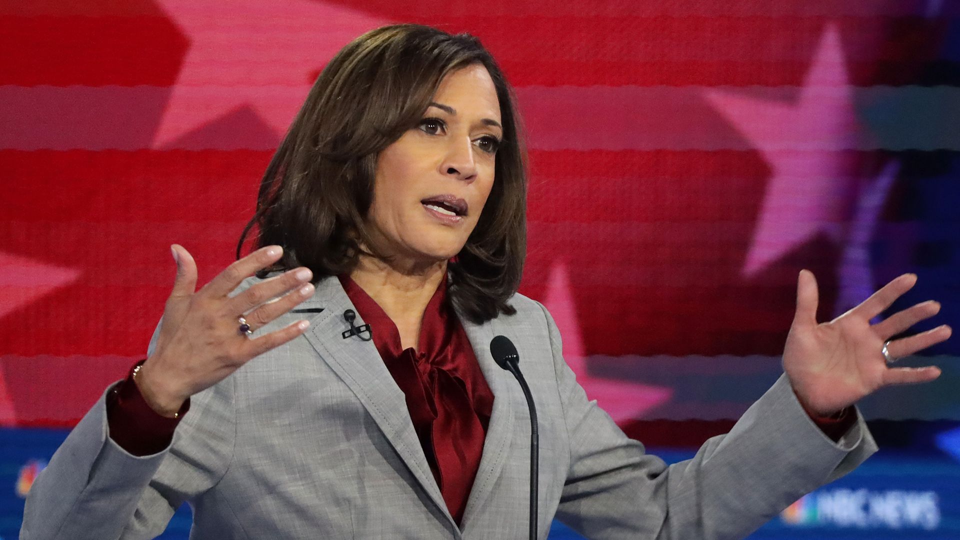 Kamala Harris during the Democratic Presidential Debate at Tyler Perry Studios November 20