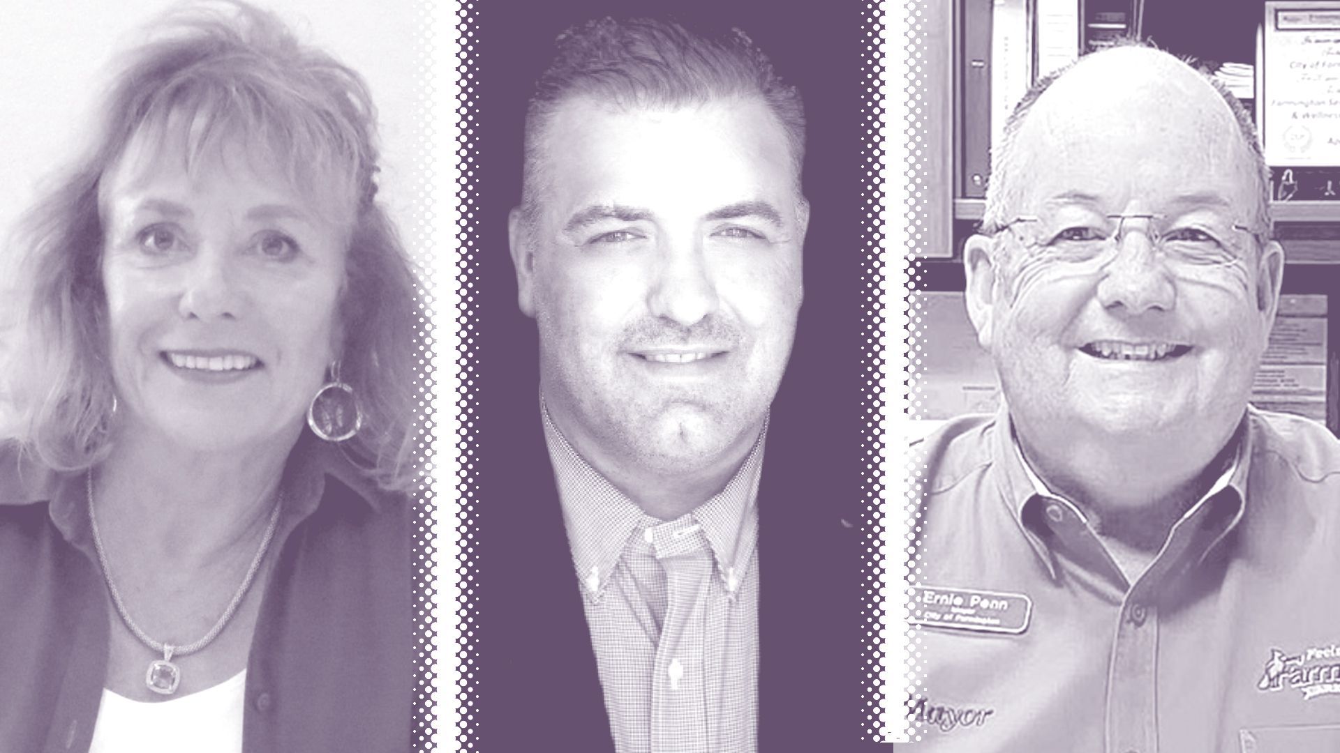 Photo illustration of Diane Bryant, Jerrod Fraley, and Mayor Ernie Penn.
