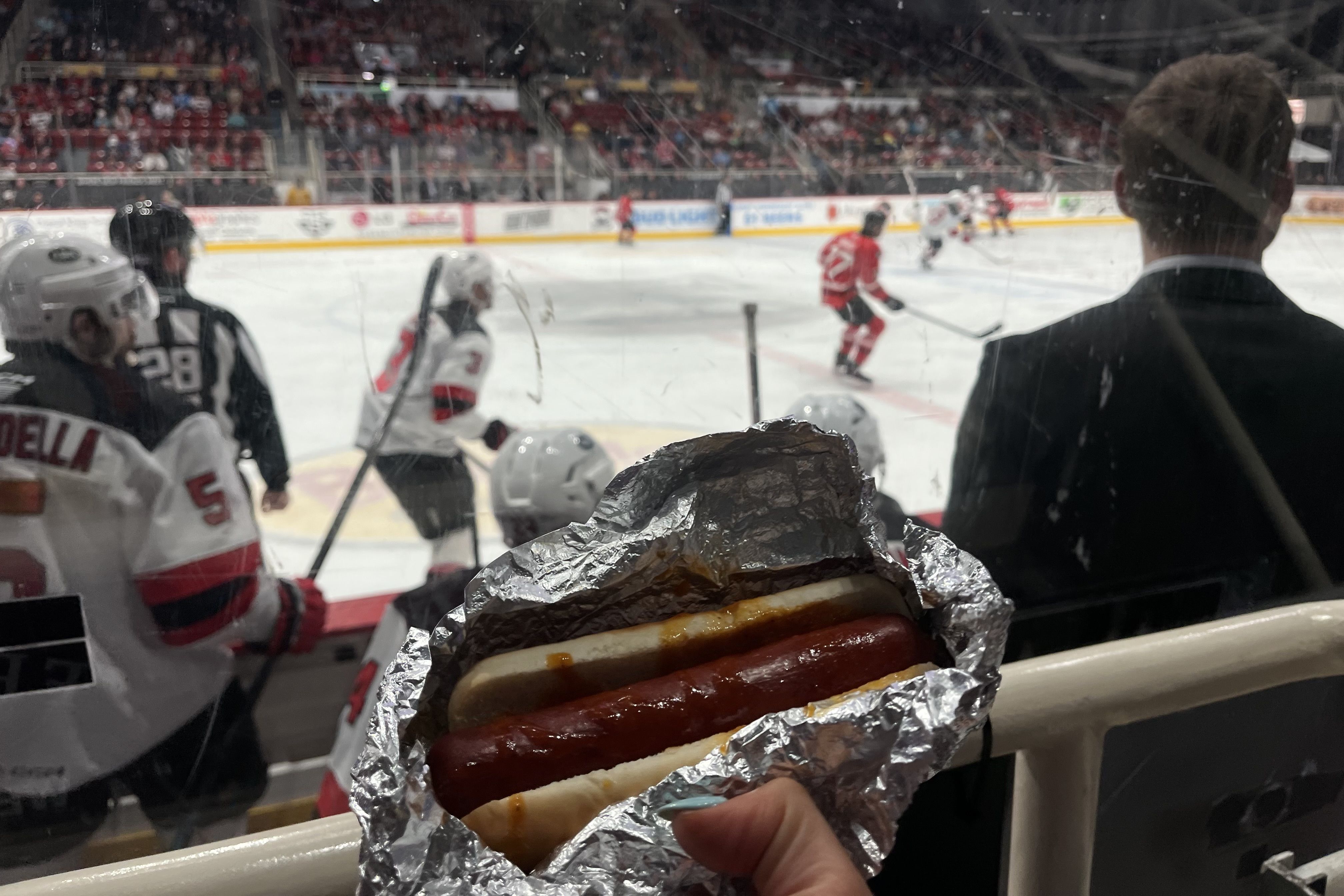 Hot dog at hockey game