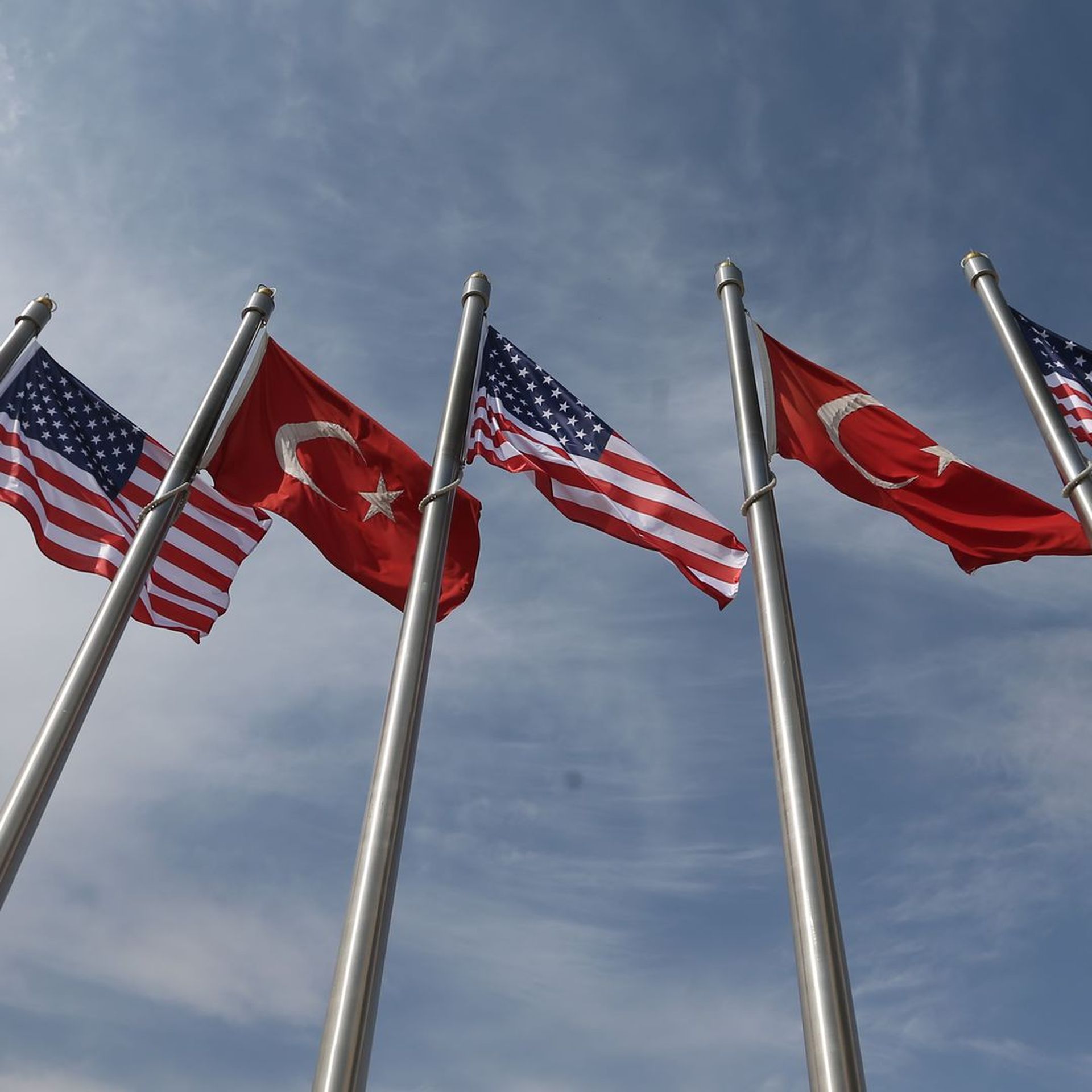 Turkey and U.S. flags in Ankara. Photo: Evrim Aydin/Anadolu Agency via Getty Images