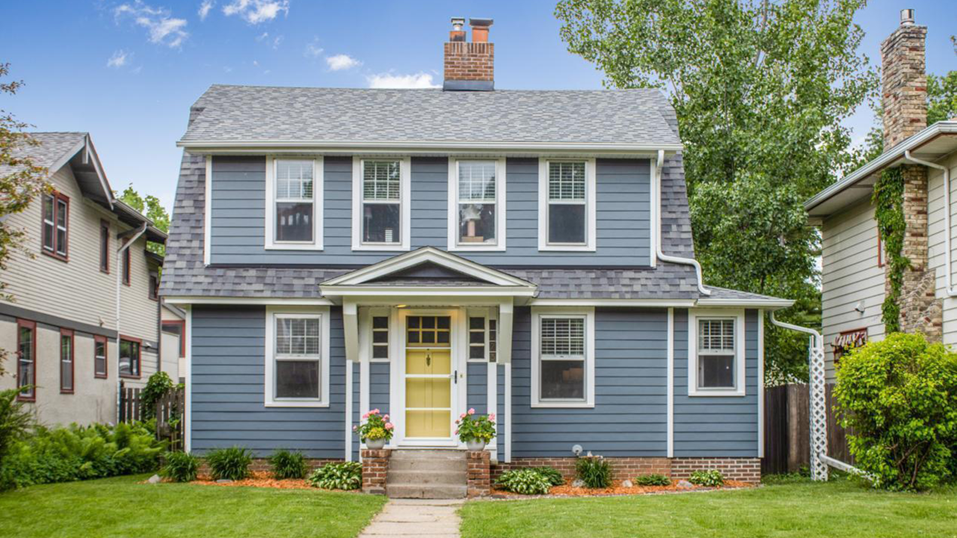 blue painted house