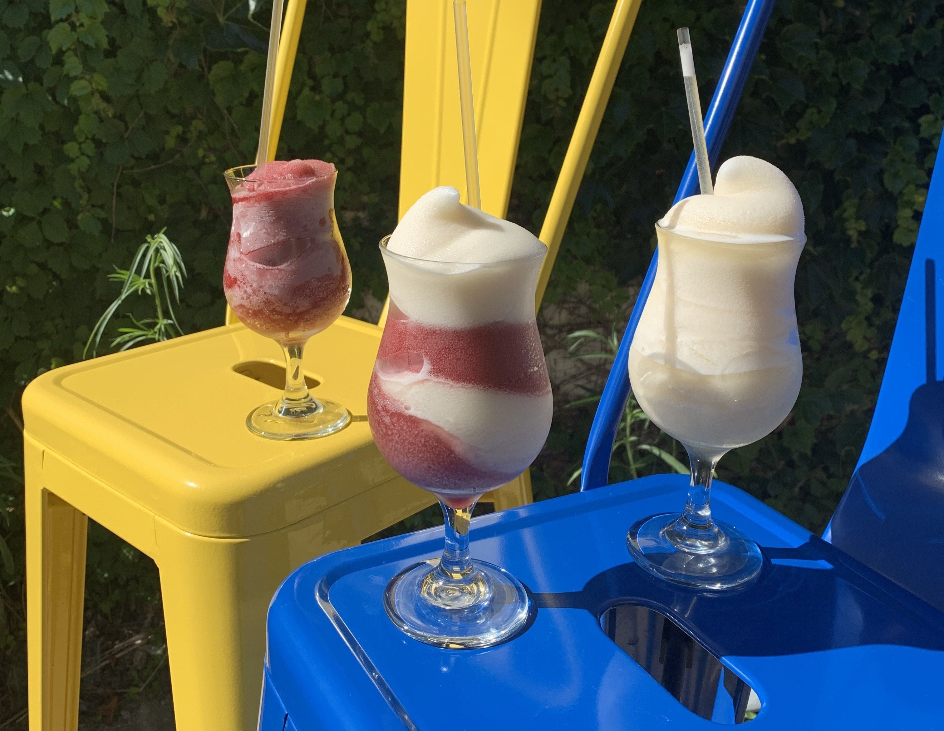 Photo of frozen drinks on a table 