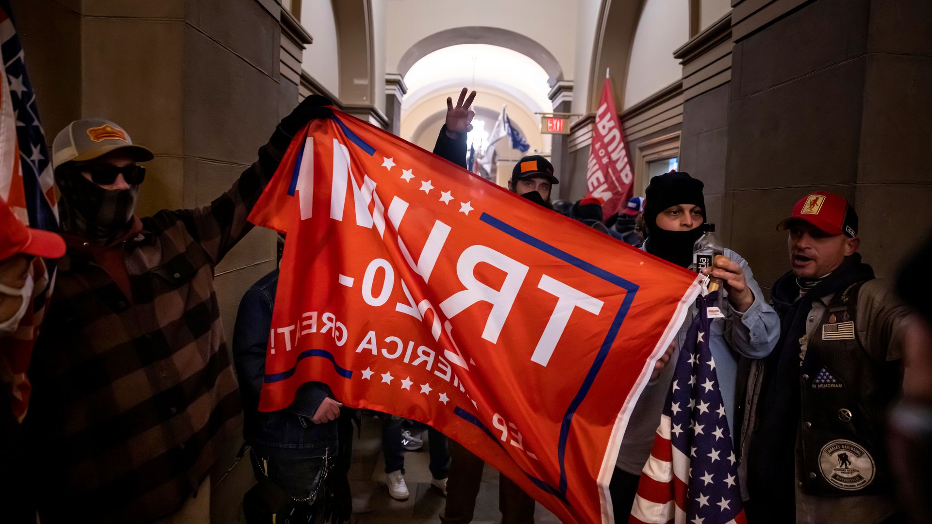 Supporters of US President Donald Trump protest inside the US Capitol on January 6, 2021, in Washington, DC.
