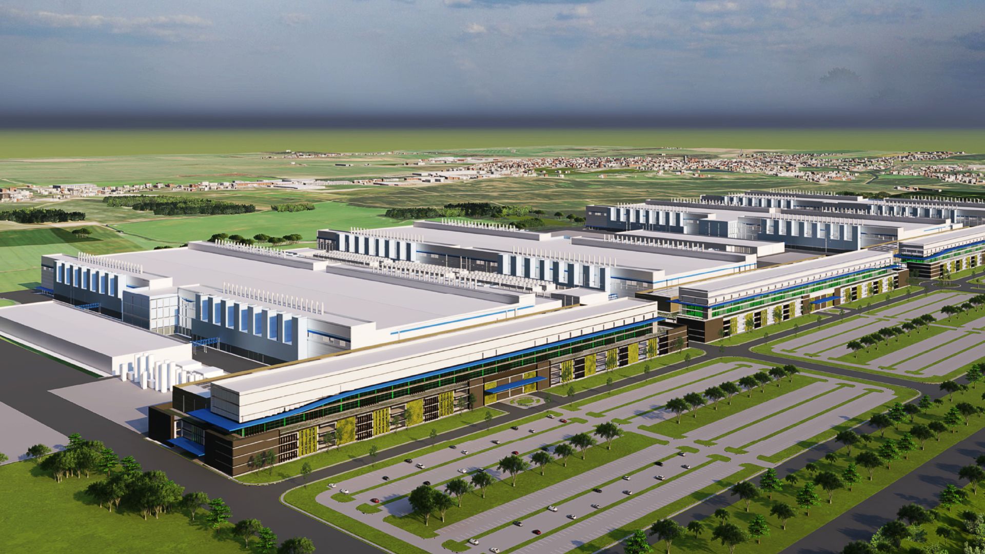 A rendering of the future Micron plant in New York State.