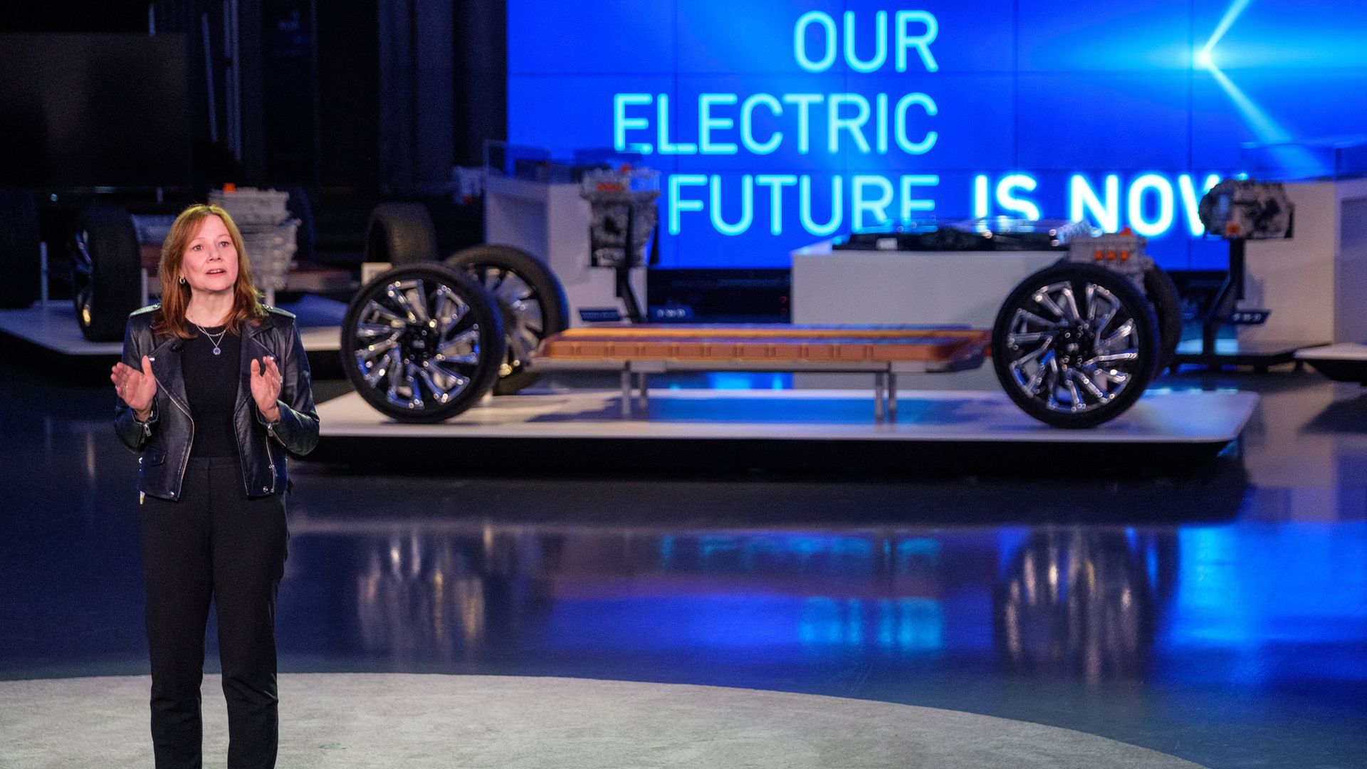 Image of Mary Barra with electric vehicle platform