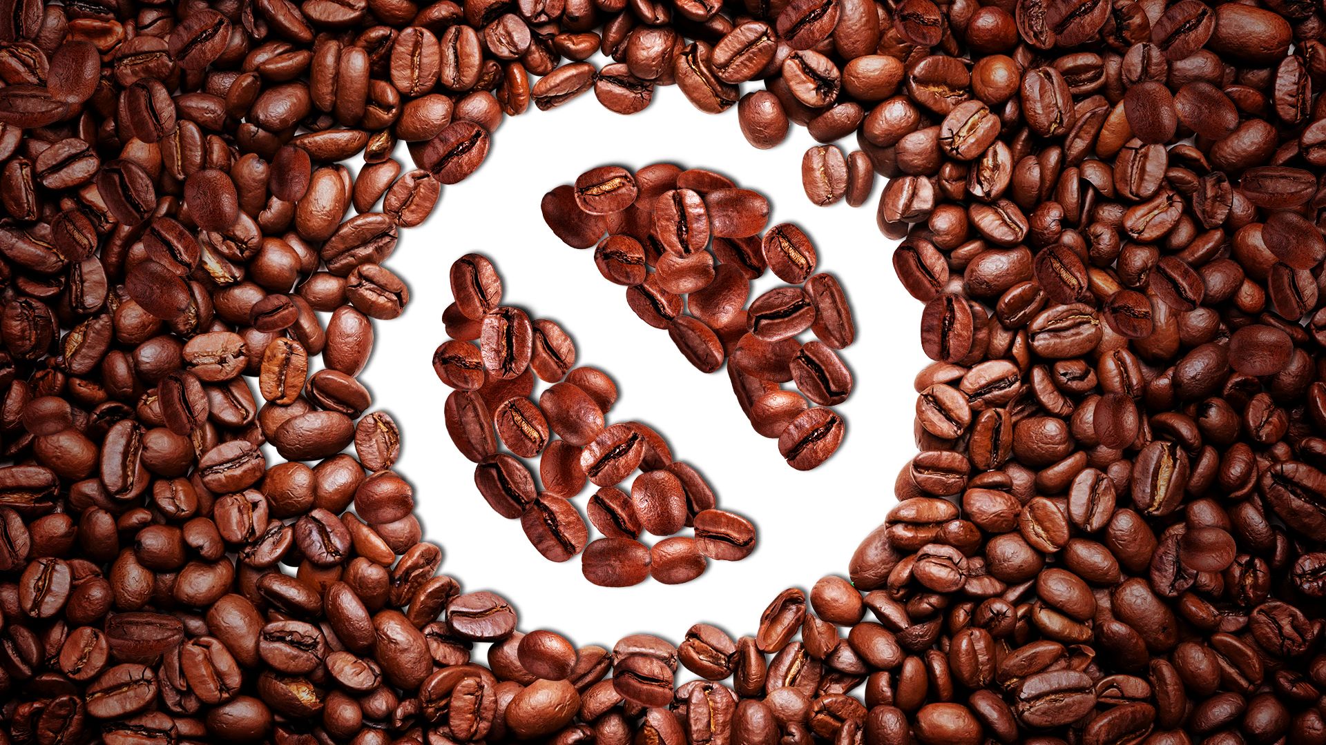 Illustration of coffee beans with a "no" symbol forming in the negative space.