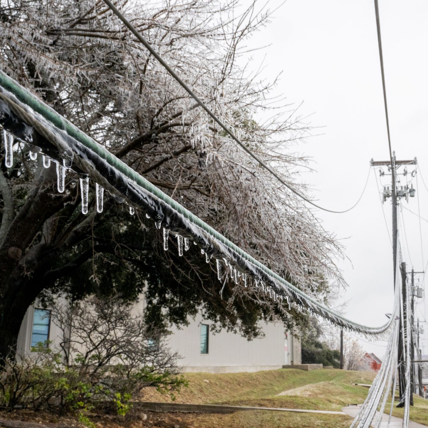 Ice on power lines