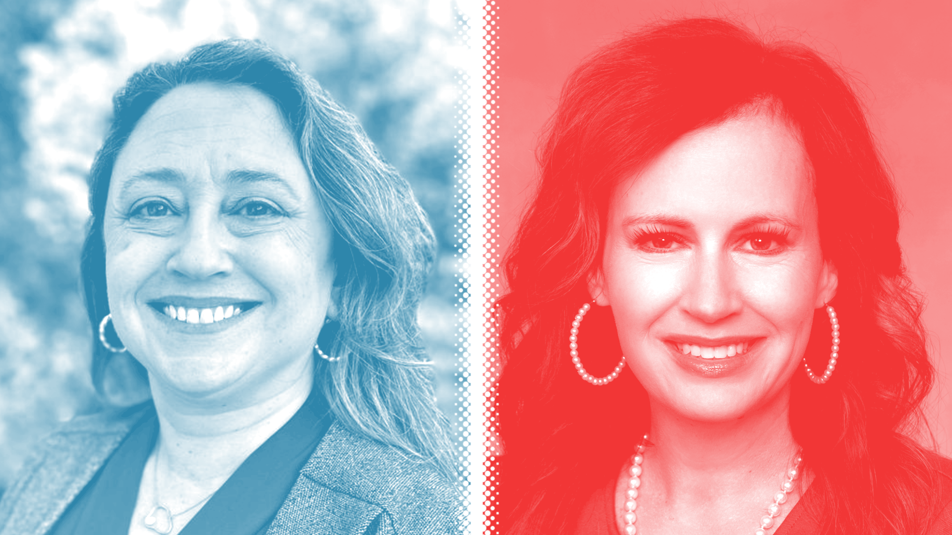 Side-by-side of State Rep. Tricia Cotham (R) and Nicole Sidman (D)