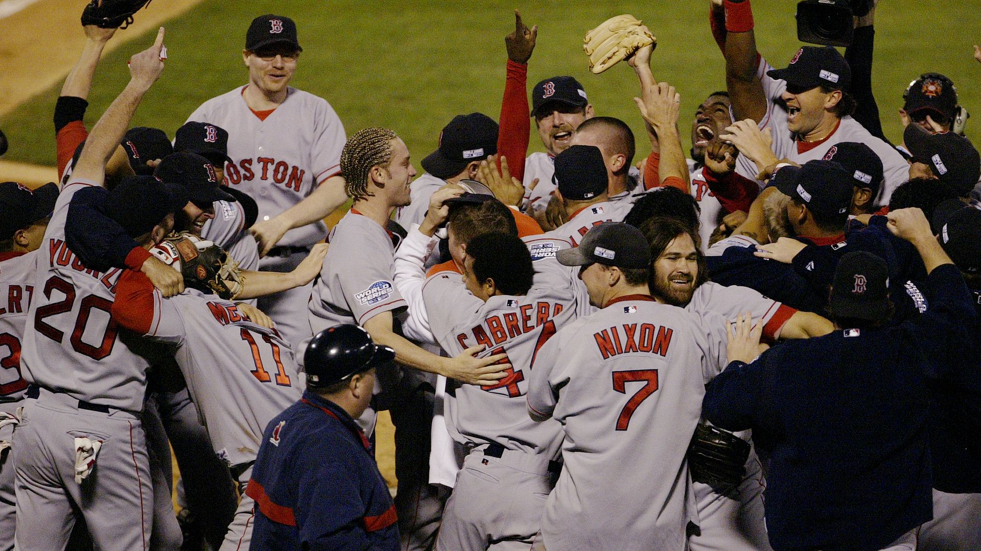 Red Sox celebrating